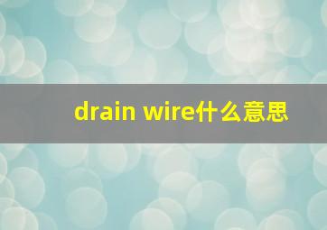 drain wire什么意思